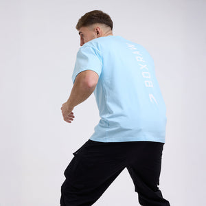 T-shirt Boxraw Lineal Oversize Azurblau